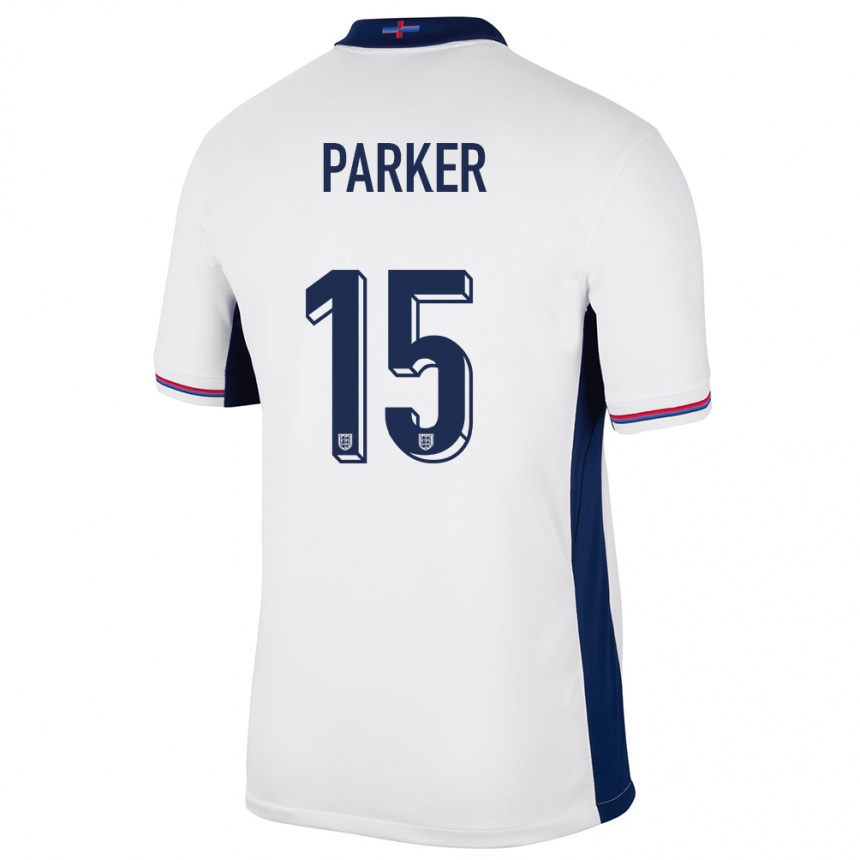 Niño Fútbol Camiseta Inglaterra Lucy Parker #15 Blanco 1ª Equipación 24-26