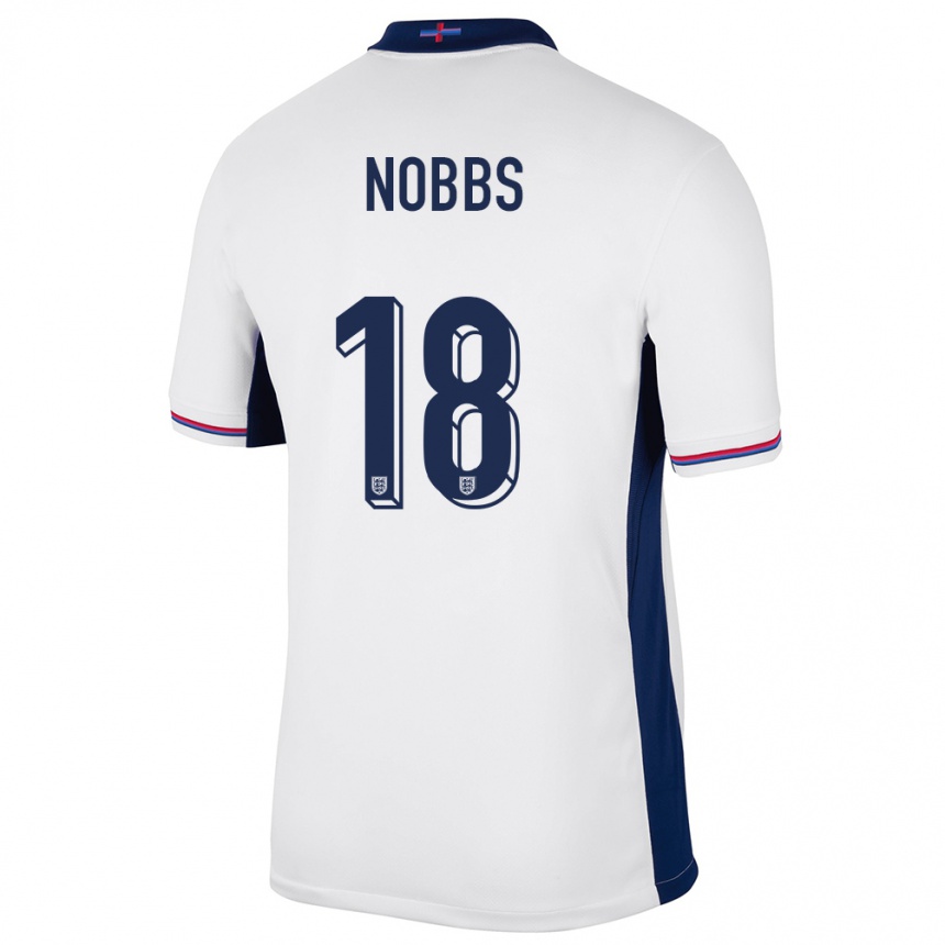 Niño Fútbol Camiseta Inglaterra Jordan Nobbs #18 Blanco 1ª Equipación 24-26