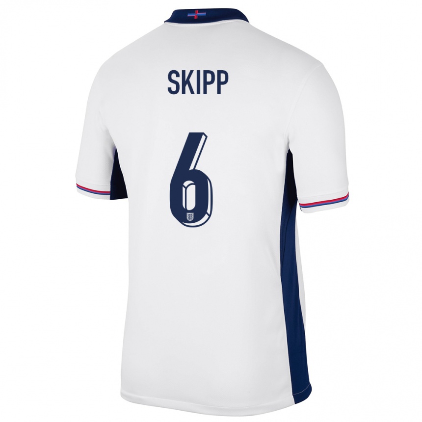 Niño Fútbol Camiseta Inglaterra Oliver Skipp #6 Blanco 1ª Equipación 24-26