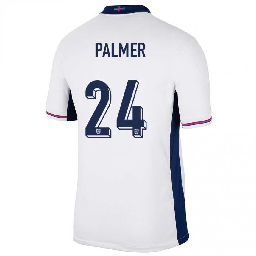 Niño Fútbol Camiseta Inglaterra Cole Palmer #24 Blanco 1ª Equipación 24-26