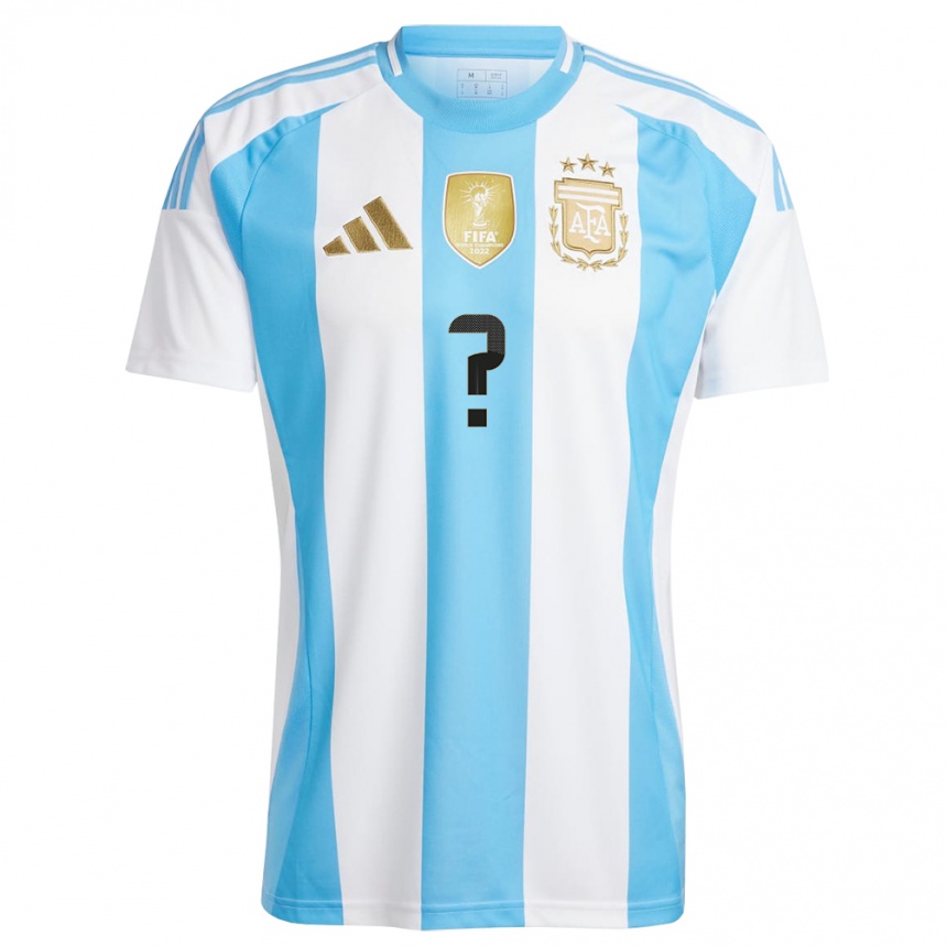 Niño Fútbol Camiseta Argentina Su Nombre #0 Blanco Azul 1ª Equipación 24-26