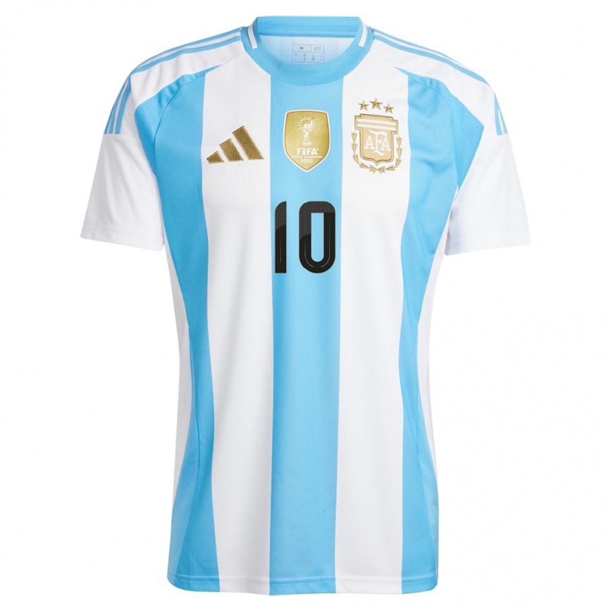 Niño Fútbol Camiseta Argentina Axel Encinas #10 Blanco Azul 1ª Equipación 24-26