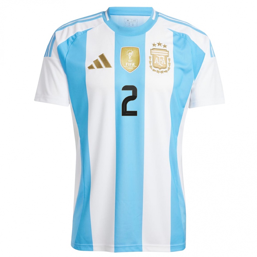 Niño Fútbol Camiseta Argentina Nehuen Perez #2 Blanco Azul 1ª Equipación 24-26