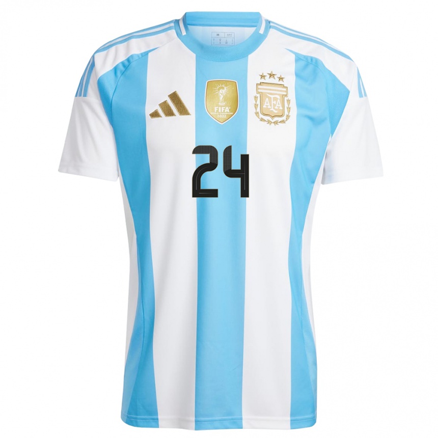 Niño Fútbol Camiseta Argentina Enzo Fernandez #24 Blanco Azul 1ª Equipación 24-26