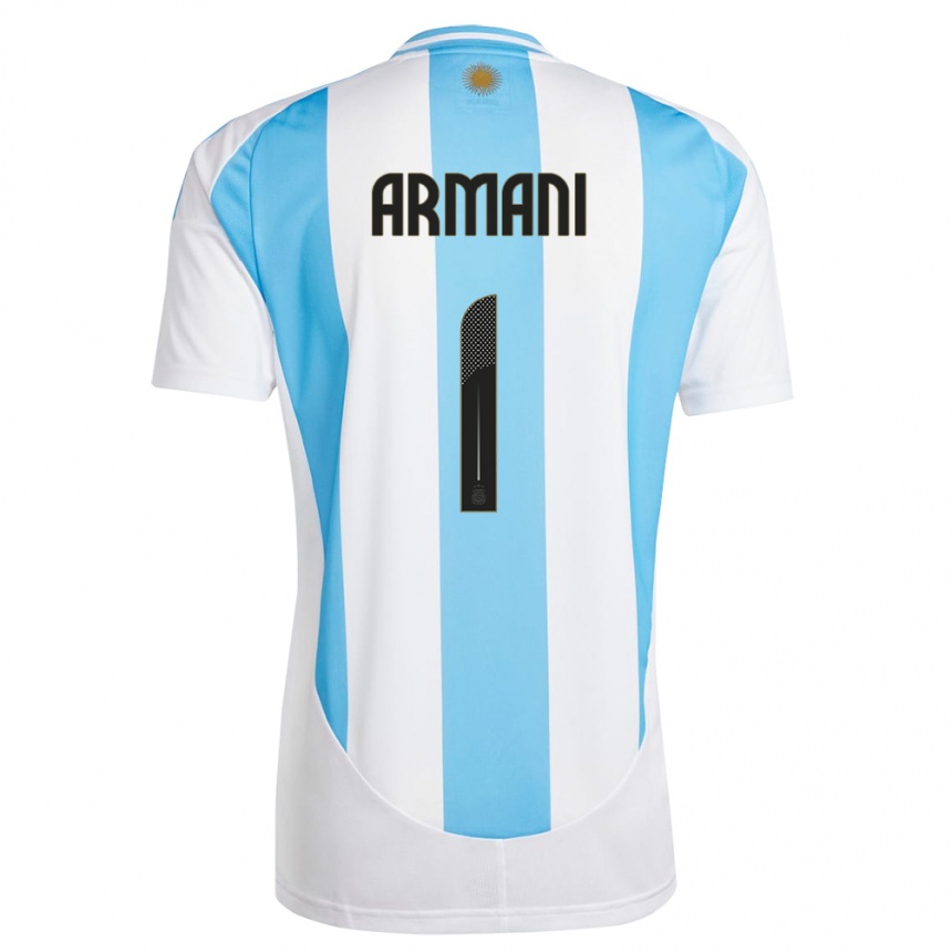 Niño Fútbol Camiseta Argentina Franco Armani #1 Blanco Azul 1ª Equipación 24-26