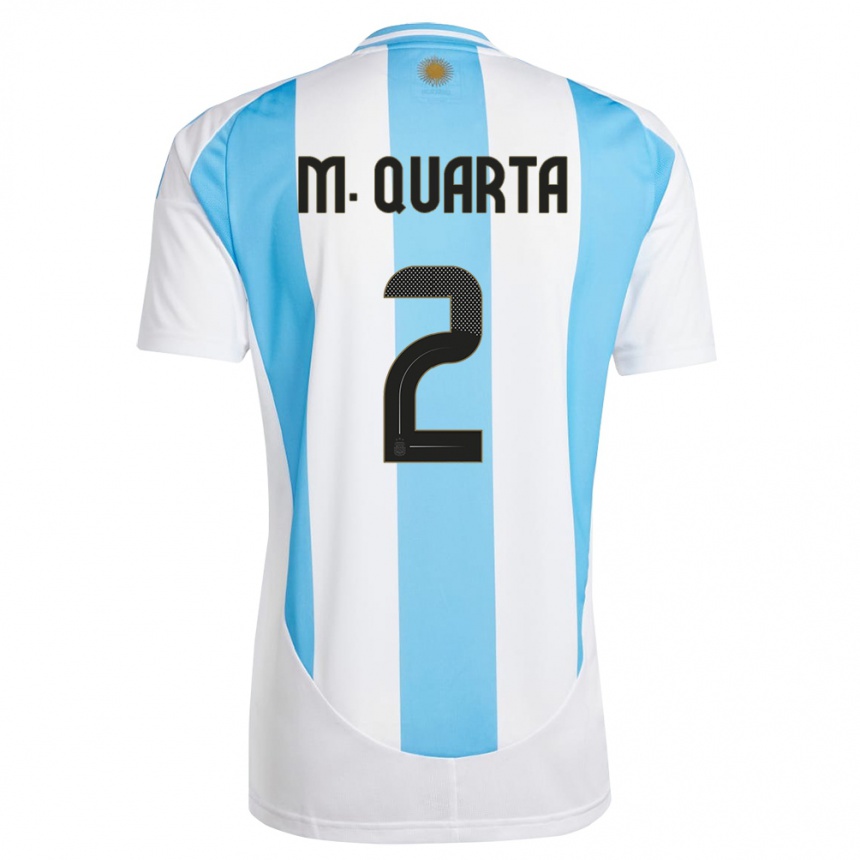 Niño Fútbol Camiseta Argentina Lucas Martinez Quarta #2 Blanco Azul 1ª Equipación 24-26