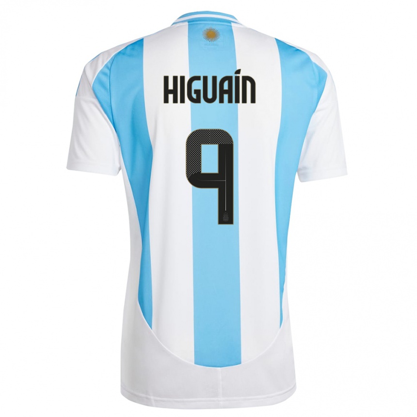 Niño Fútbol Camiseta Argentina Gonzalo Higuain #9 Blanco Azul 1ª Equipación 24-26