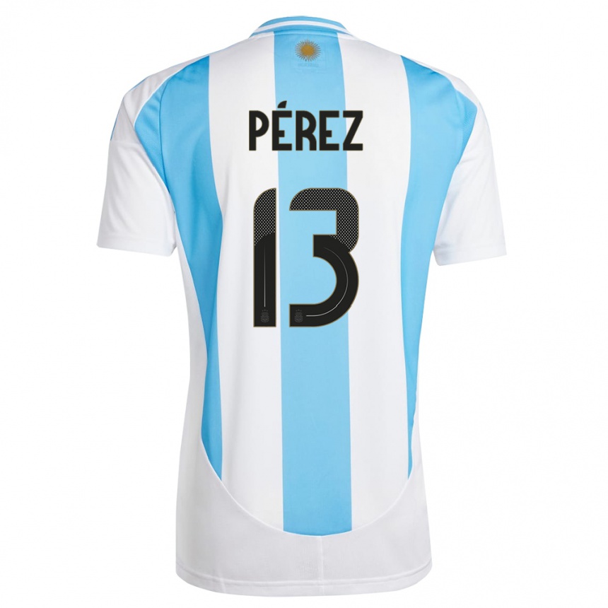 Niño Fútbol Camiseta Argentina Nehuen Perez #13 Blanco Azul 1ª Equipación 24-26