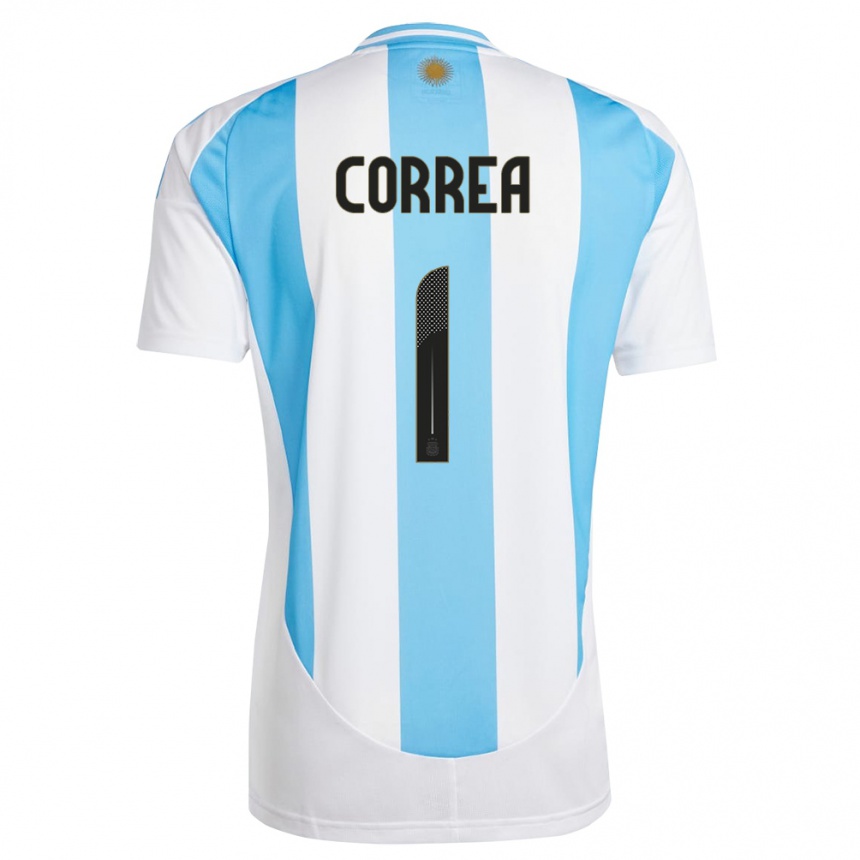 Niño Fútbol Camiseta Argentina Vanina Correa #1 Blanco Azul 1ª Equipación 24-26