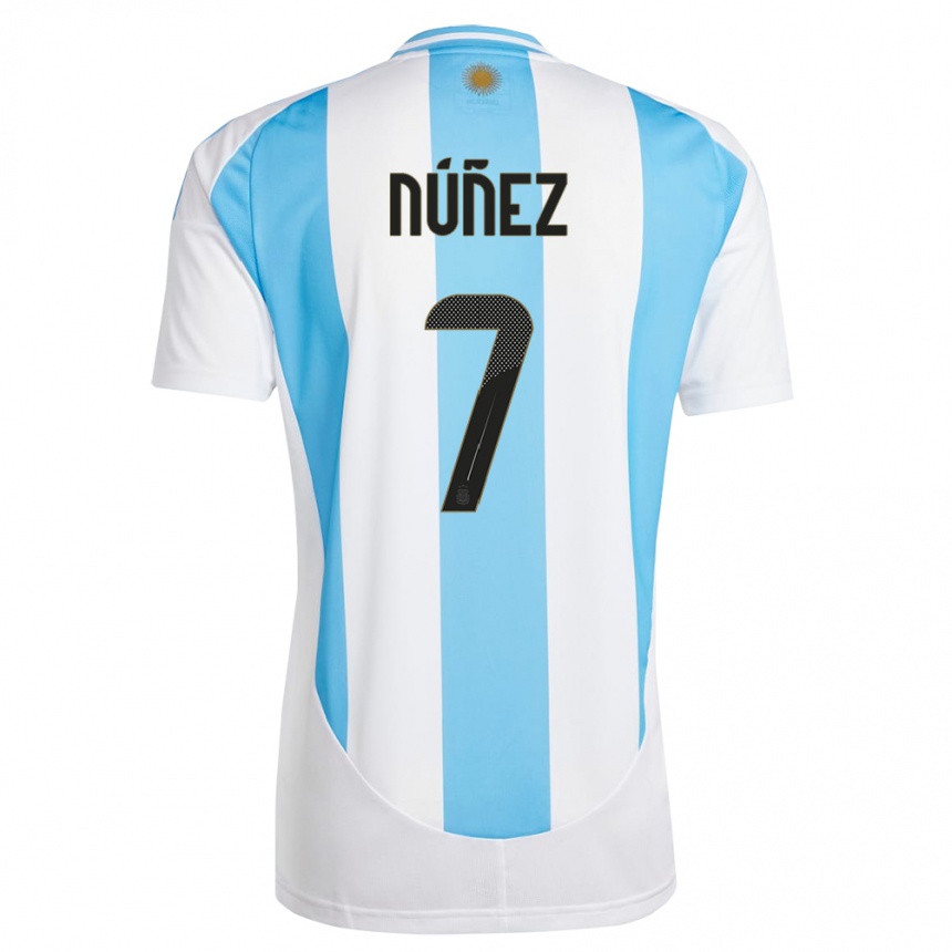 Niño Fútbol Camiseta Argentina Romina Nunez #7 Blanco Azul 1ª Equipación 24-26