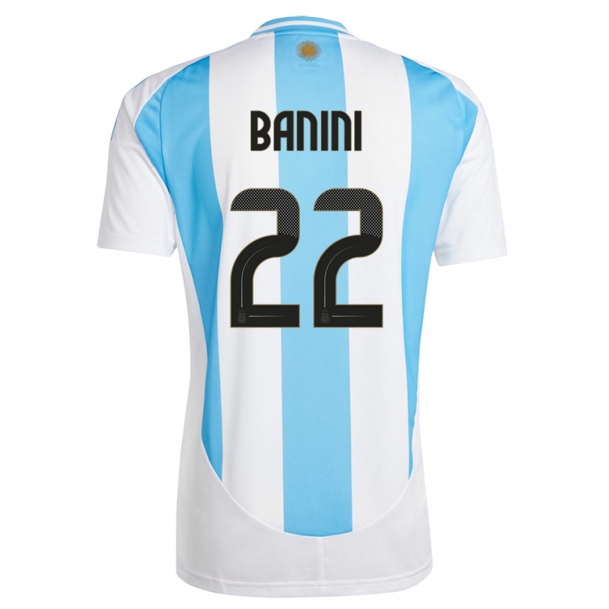 Niño Fútbol Camiseta Argentina Estefania Banini #22 Blanco Azul 1ª Equipación 24-26