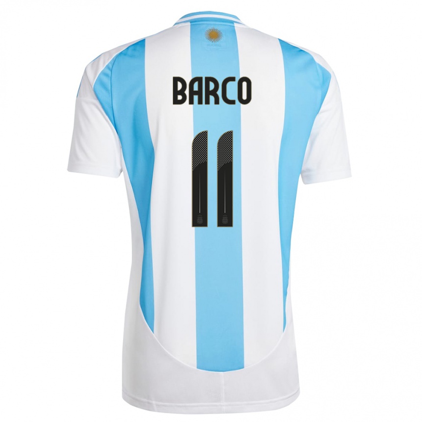 Niño Fútbol Camiseta Argentina Ezequiel Barco #11 Blanco Azul 1ª Equipación 24-26