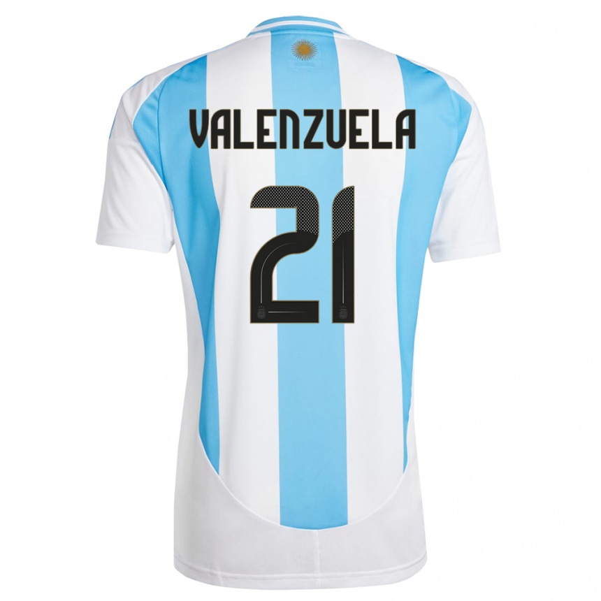 Niño Fútbol Camiseta Argentina Fernando Valenzuela #21 Blanco Azul 1ª Equipación 24-26