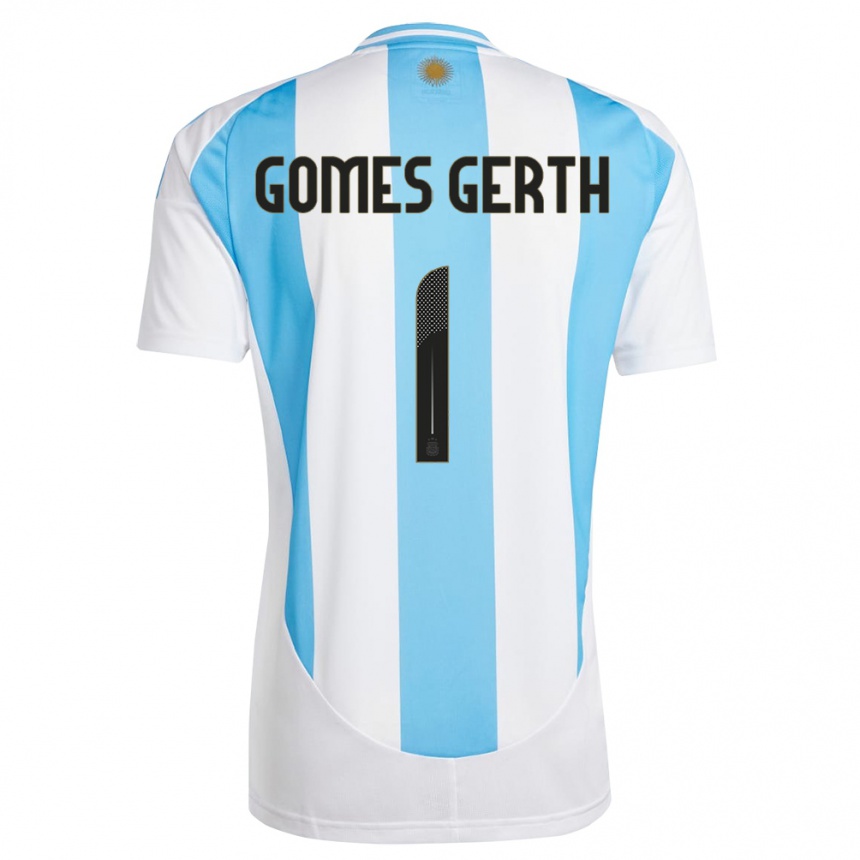 Niño Fútbol Camiseta Argentina Federico Gomes Gerth #1 Blanco Azul 1ª Equipación 24-26