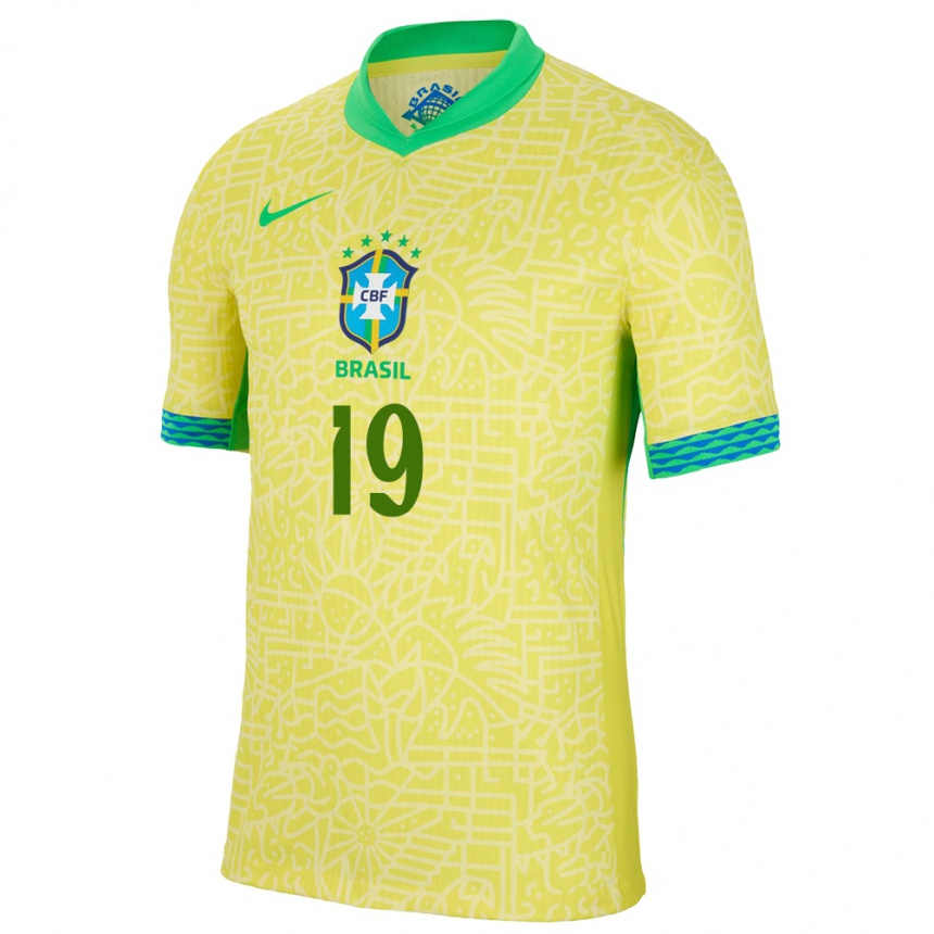 Niño Fútbol Camiseta Brasil Felipe Lima #19 Amarillo 1ª Equipación 24-26