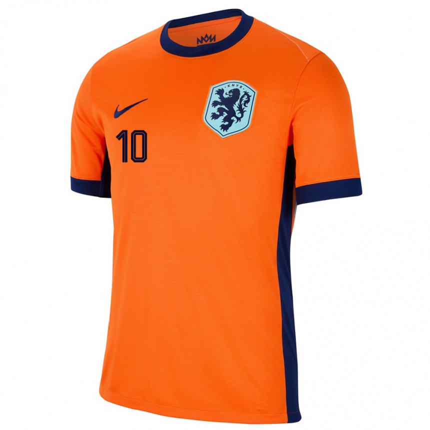 Niño Fútbol Camiseta Países Bajos Gabriel Misehouy #10 Naranja 1ª Equipación 24-26