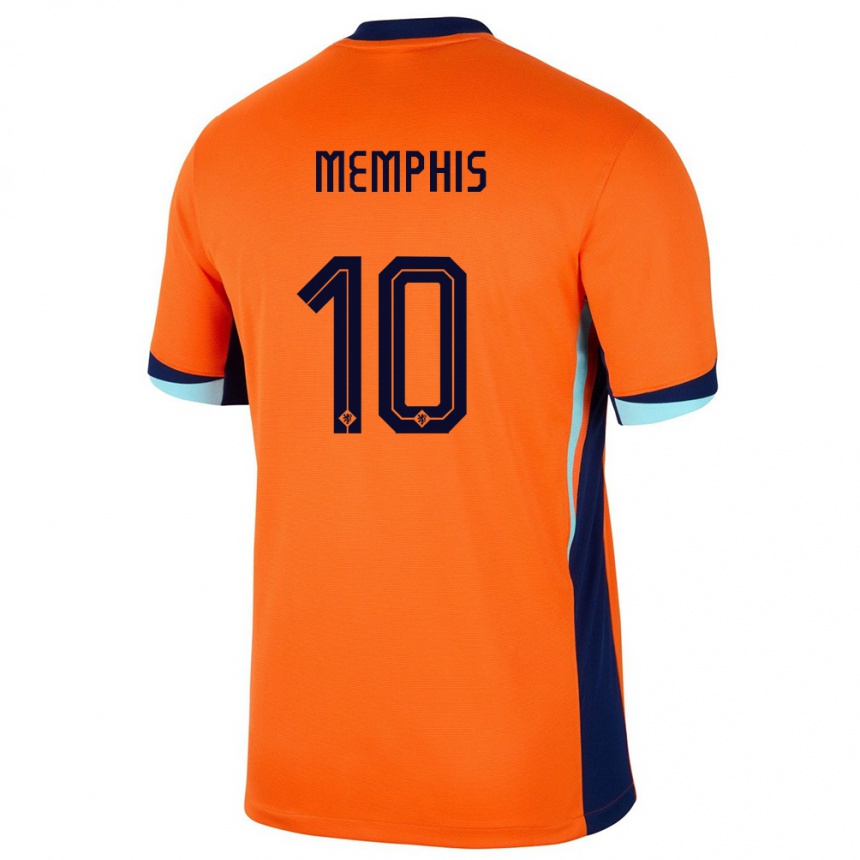 Niño Fútbol Camiseta Países Bajos Memphis Depay #10 Naranja 1ª Equipación 24-26