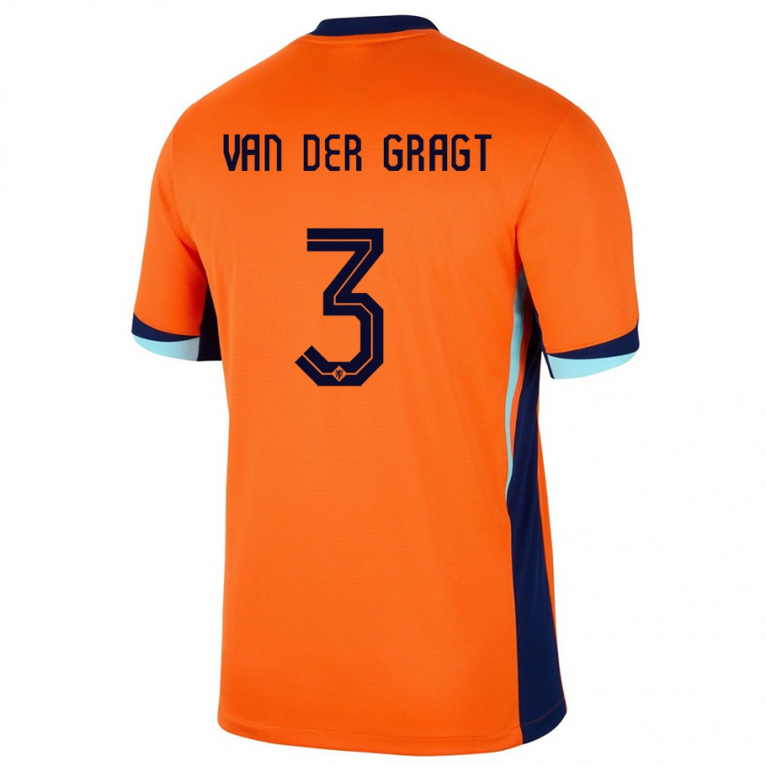 Niño Fútbol Camiseta Países Bajos Stefanie Van Der Gragt #3 Naranja 1ª Equipación 24-26