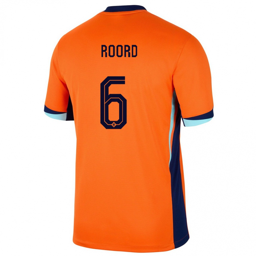 Niño Fútbol Camiseta Países Bajos Jill Roord #6 Naranja 1ª Equipación 24-26