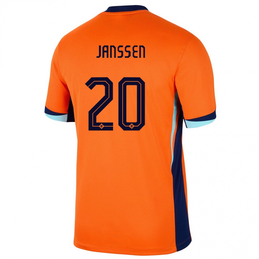 Niño Fútbol Camiseta Países Bajos Dominique Janssen #20 Naranja 1ª Equipación 24-26