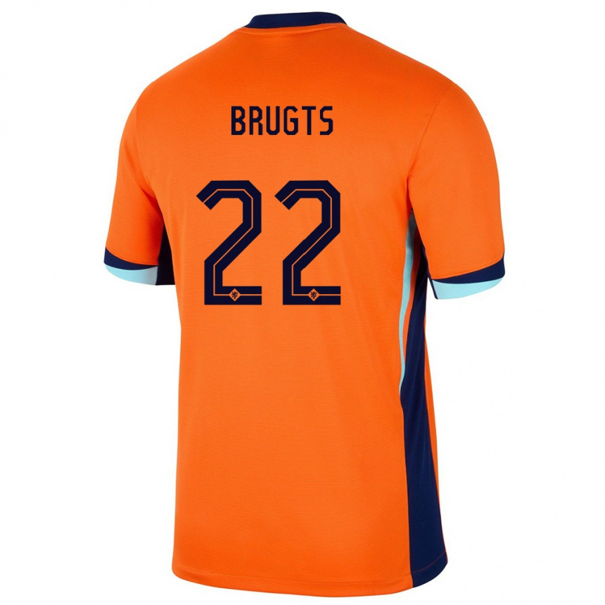 Niño Fútbol Camiseta Países Bajos Esmee Brugts #22 Naranja 1ª Equipación 24-26