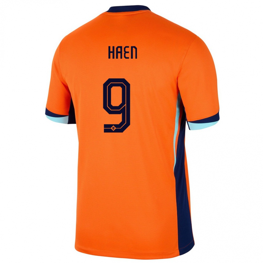 Niño Fútbol Camiseta Países Bajos Devin Haen #9 Naranja 1ª Equipación 24-26