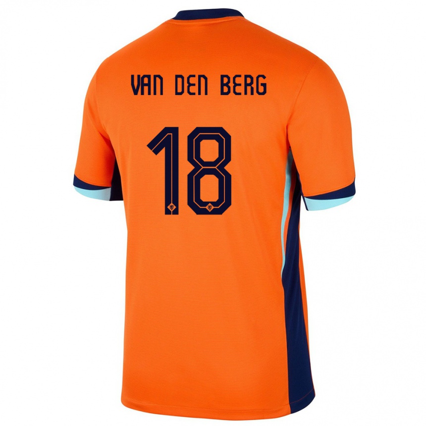 Niño Fútbol Camiseta Países Bajos Rav Van Den Berg #18 Naranja 1ª Equipación 24-26