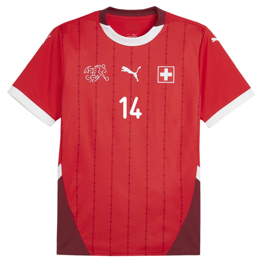 Niño Fútbol Camiseta Suiza Mattia Bottani #14 Rojo 1ª Equipación 24-26