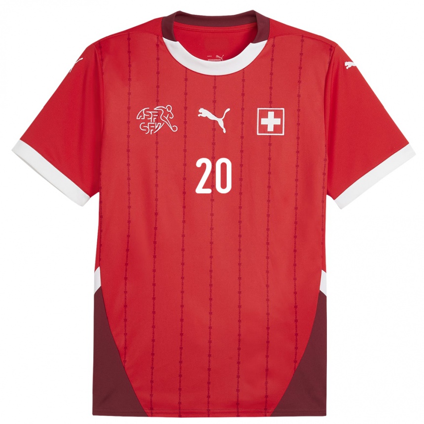 Niño Fútbol Camiseta Suiza Edimilson Fernandes #20 Rojo 1ª Equipación 24-26