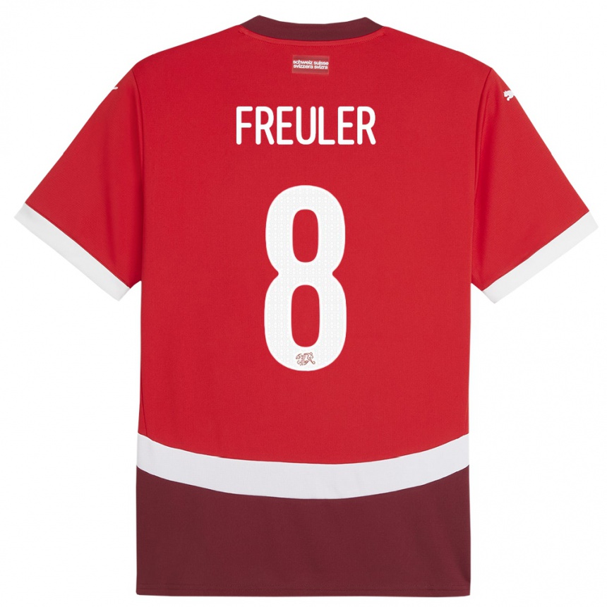 Niño Fútbol Camiseta Suiza Remo Freuler #8 Rojo 1ª Equipación 24-26