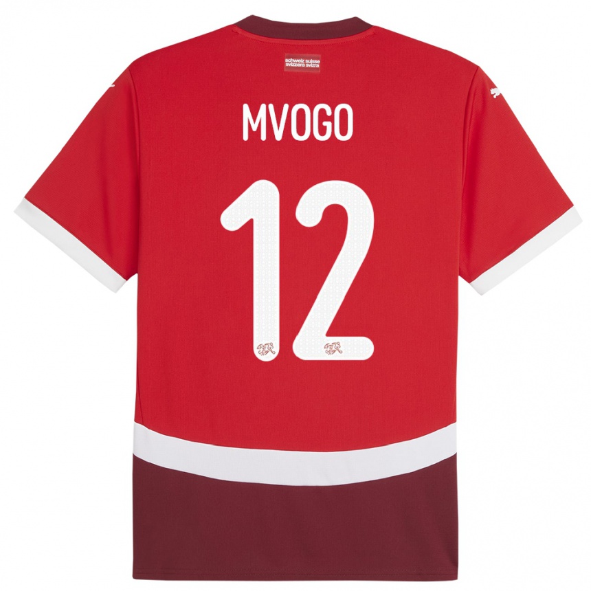 Niño Fútbol Camiseta Suiza Yvon Mvogo #12 Rojo 1ª Equipación 24-26