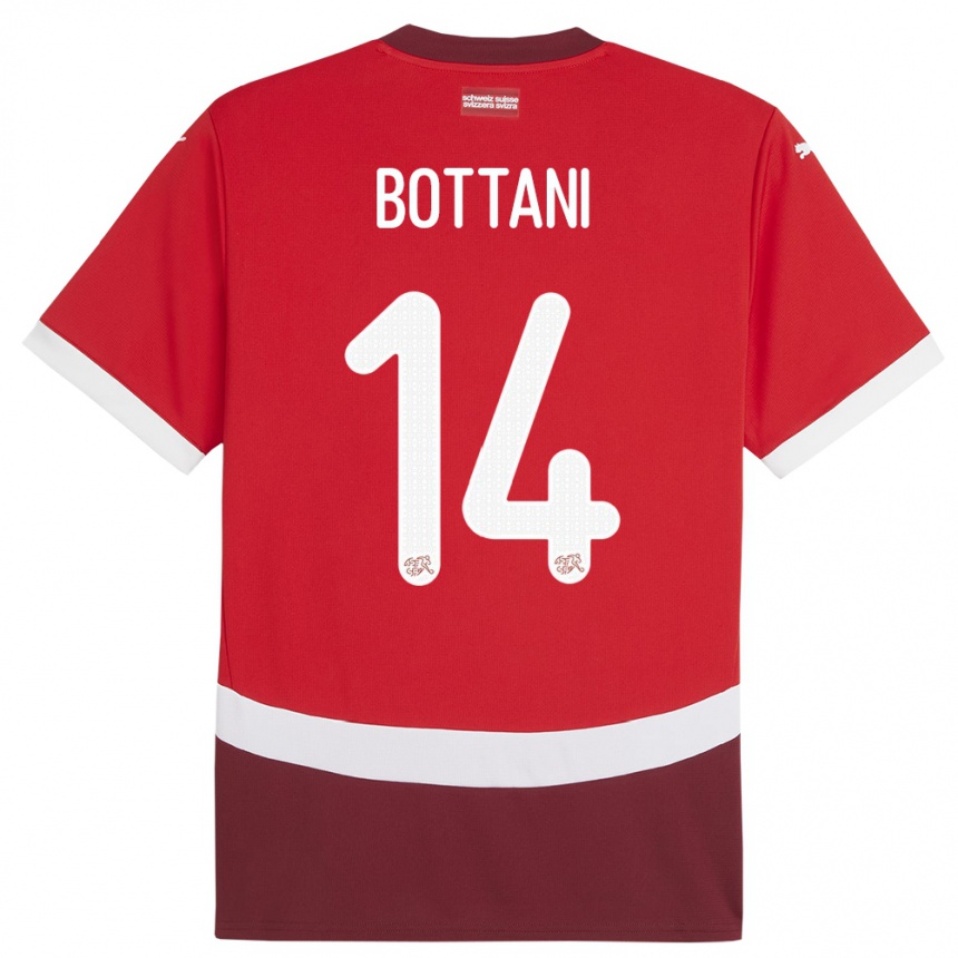 Niño Fútbol Camiseta Suiza Mattia Bottani #14 Rojo 1ª Equipación 24-26