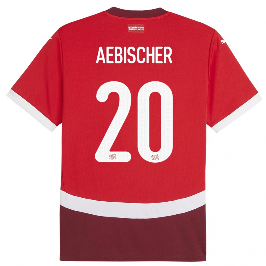 Niño Fútbol Camiseta Suiza Michel Aebischer #20 Rojo 1ª Equipación 24-26