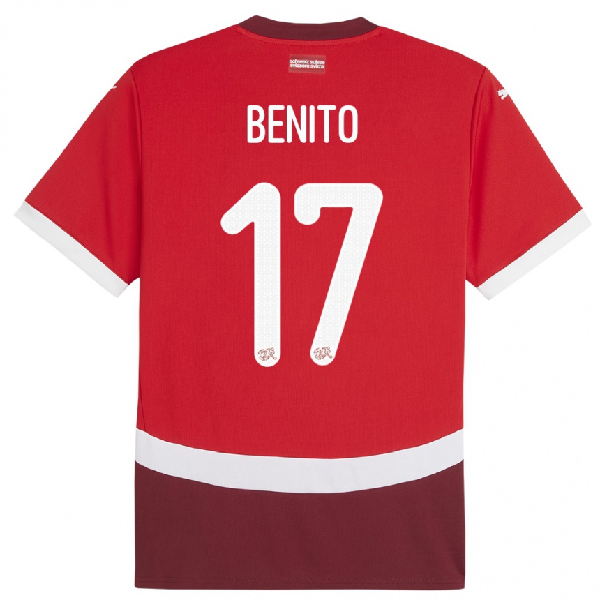 Niño Fútbol Camiseta Suiza Loris Benito #17 Rojo 1ª Equipación 24-26