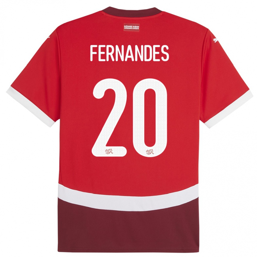 Niño Fútbol Camiseta Suiza Edimilson Fernandes #20 Rojo 1ª Equipación 24-26