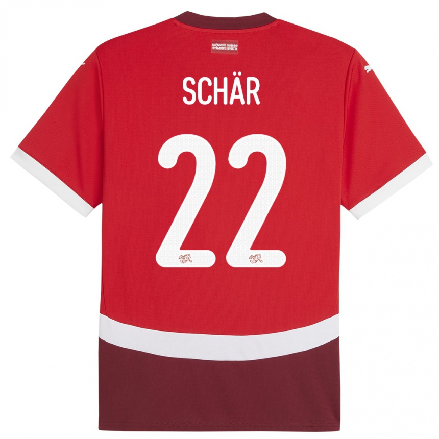 Niño Fútbol Camiseta Suiza Fabian Schar #22 Rojo 1ª Equipación 24-26