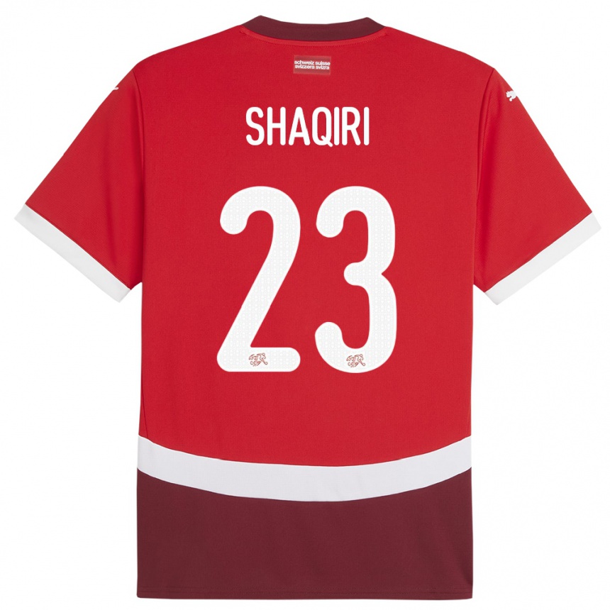 Niño Fútbol Camiseta Suiza Xherdan Shaqiri #23 Rojo 1ª Equipación 24-26