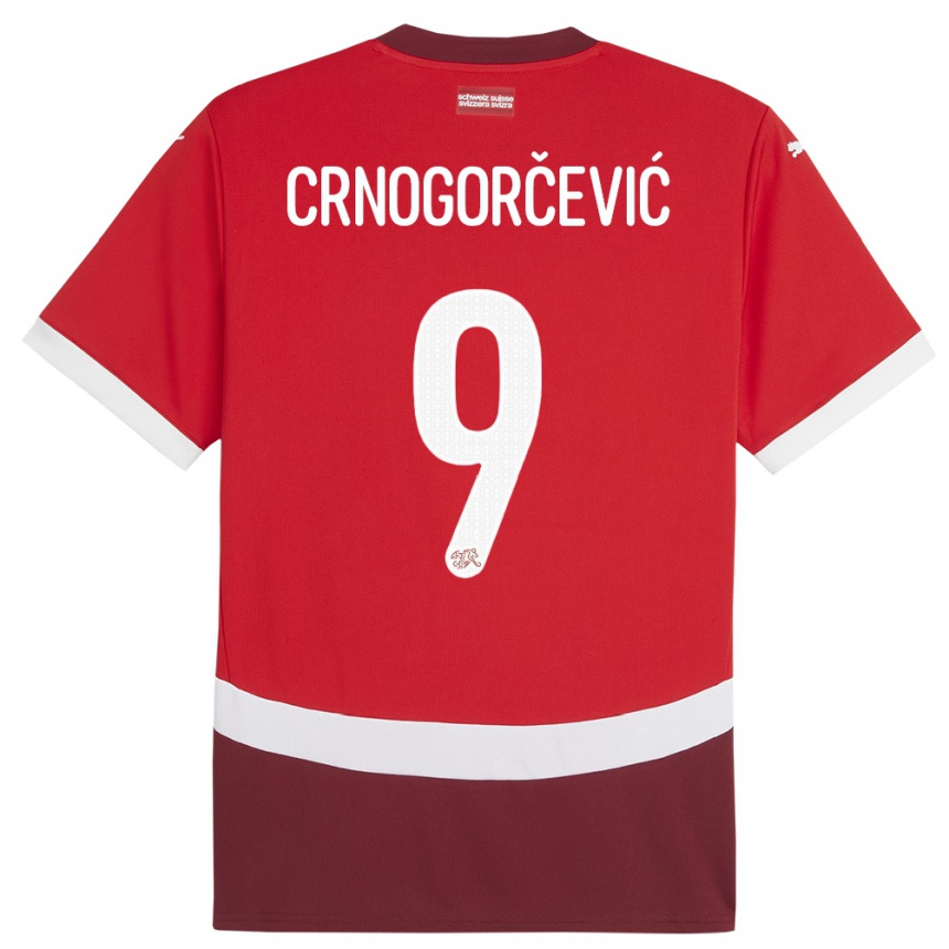 Niño Fútbol Camiseta Suiza Ana Maria Crnogorcevic #9 Rojo 1ª Equipación 24-26
