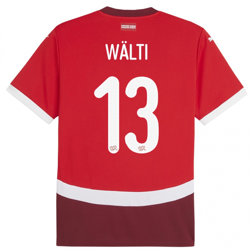 Niño Fútbol Camiseta Suiza Lia Walti #13 Rojo 1ª Equipación 24-26