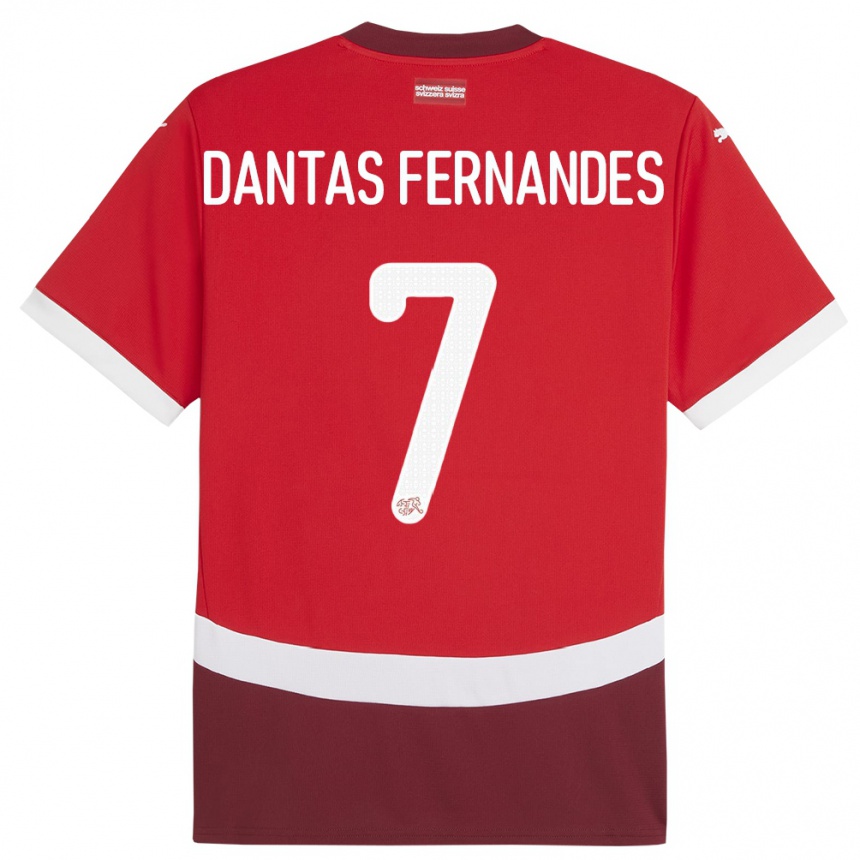 Niño Fútbol Camiseta Suiza Ronaldo Dantas Fernandes #7 Rojo 1ª Equipación 24-26