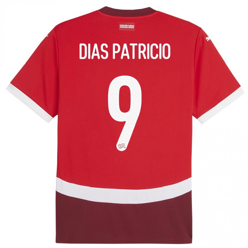 Niño Fútbol Camiseta Suiza Alexandre Dias Patricio #9 Rojo 1ª Equipación 24-26