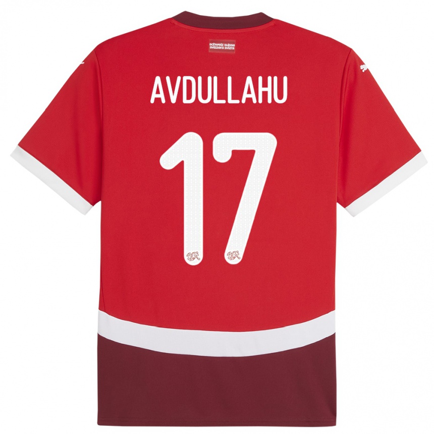 Niño Fútbol Camiseta Suiza Leon Avdullahu #17 Rojo 1ª Equipación 24-26