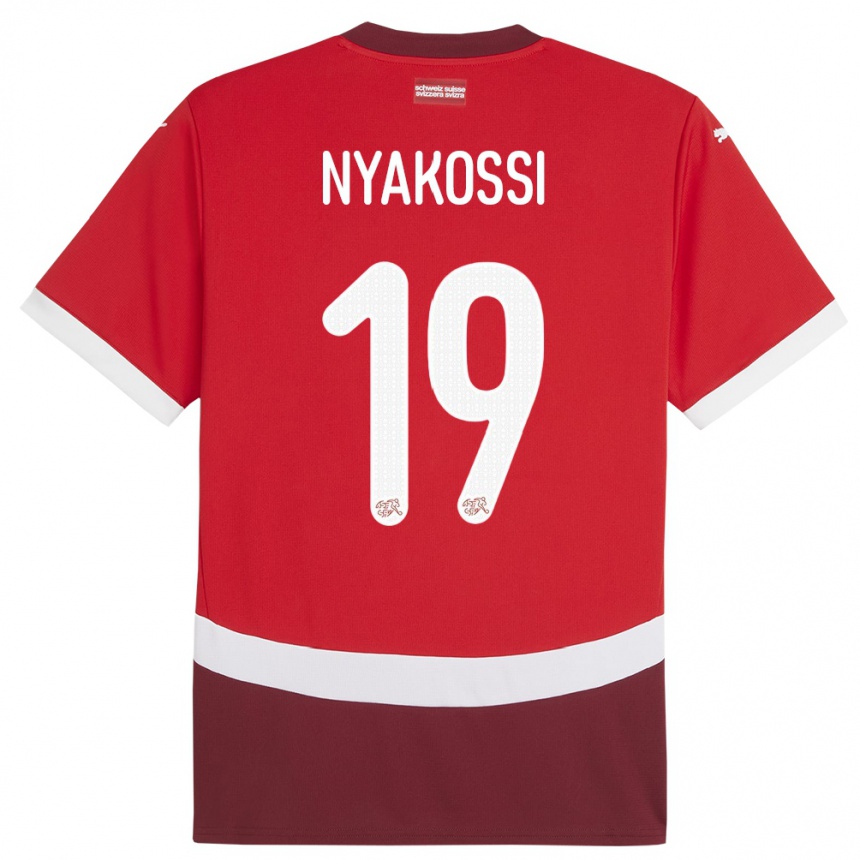 Niño Fútbol Camiseta Suiza Roggerio Nyakossi #19 Rojo 1ª Equipación 24-26