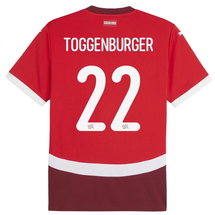 Niño Fútbol Camiseta Suiza Nando Toggenburger #22 Rojo 1ª Equipación 24-26