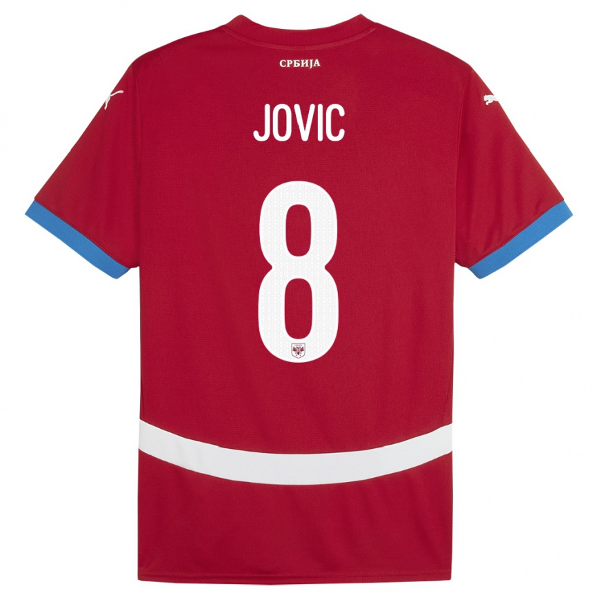 Niño Fútbol Camiseta Serbia Luka Jovic #8 Rojo 1ª Equipación 24-26