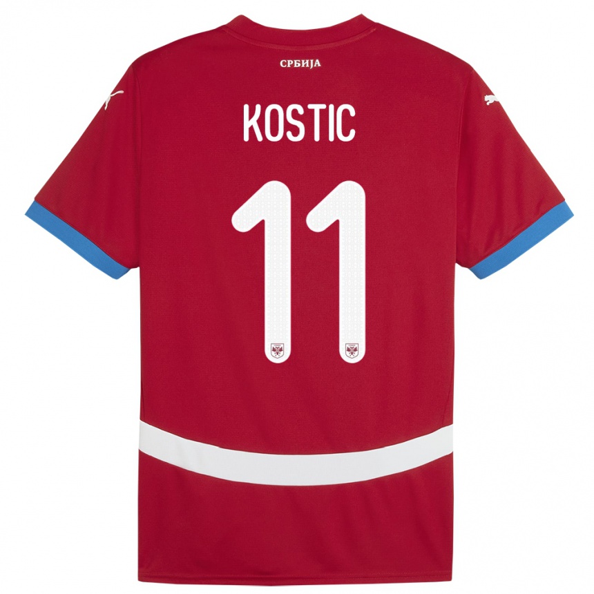 Niño Fútbol Camiseta Serbia Filip Kostic #11 Rojo 1ª Equipación 24-26