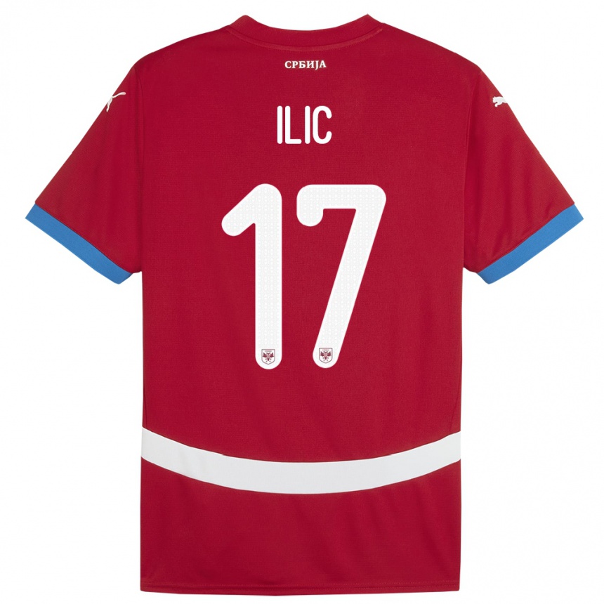 Niño Fútbol Camiseta Serbia Ivan Ilic #17 Rojo 1ª Equipación 24-26