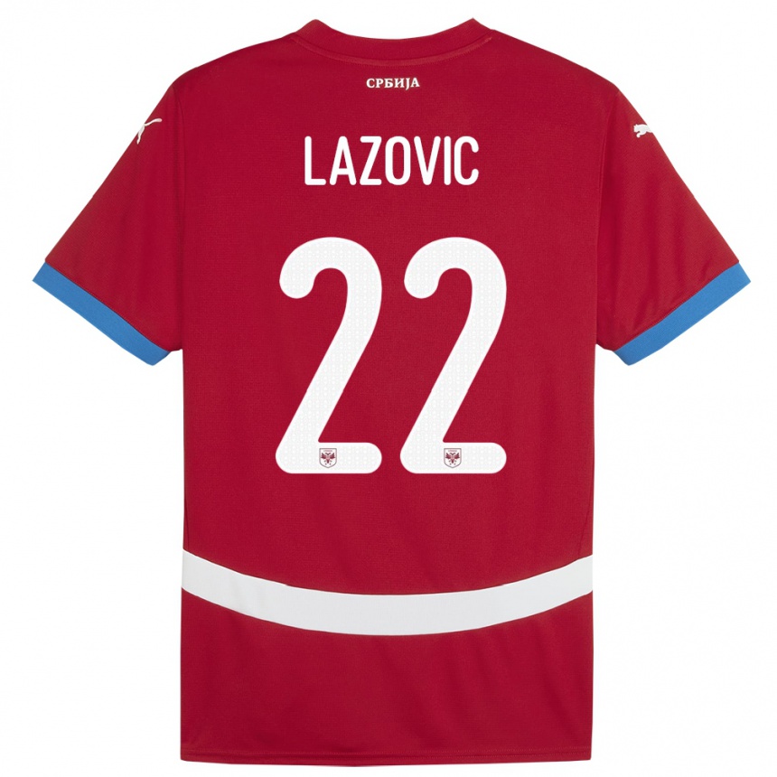 Niño Fútbol Camiseta Serbia Darko Lazovic #22 Rojo 1ª Equipación 24-26