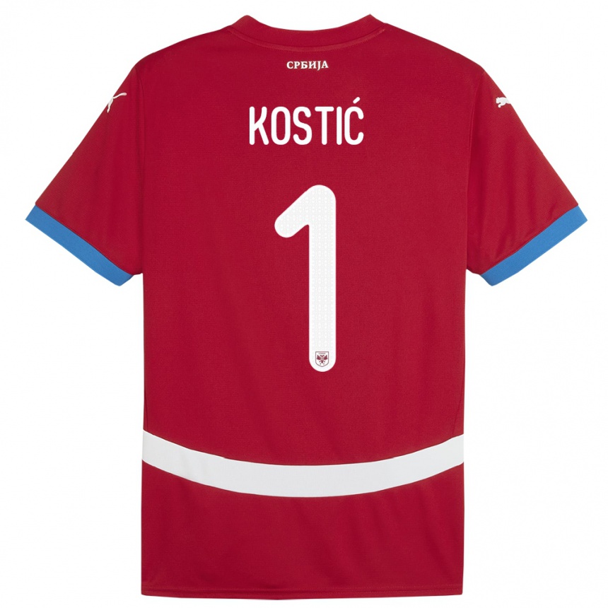 Niño Fútbol Camiseta Serbia Milica Kostic #1 Rojo 1ª Equipación 24-26