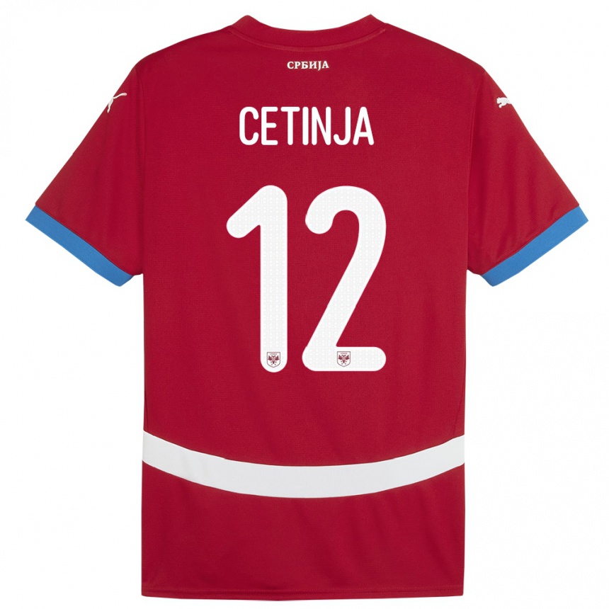 Niño Fútbol Camiseta Serbia Sara Cetinja #12 Rojo 1ª Equipación 24-26